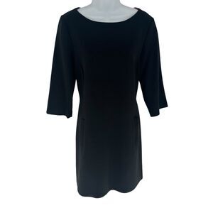 Eliza J Dress Womens 12 Black Shift Pockets  Modest Comfy Office Career Funeral